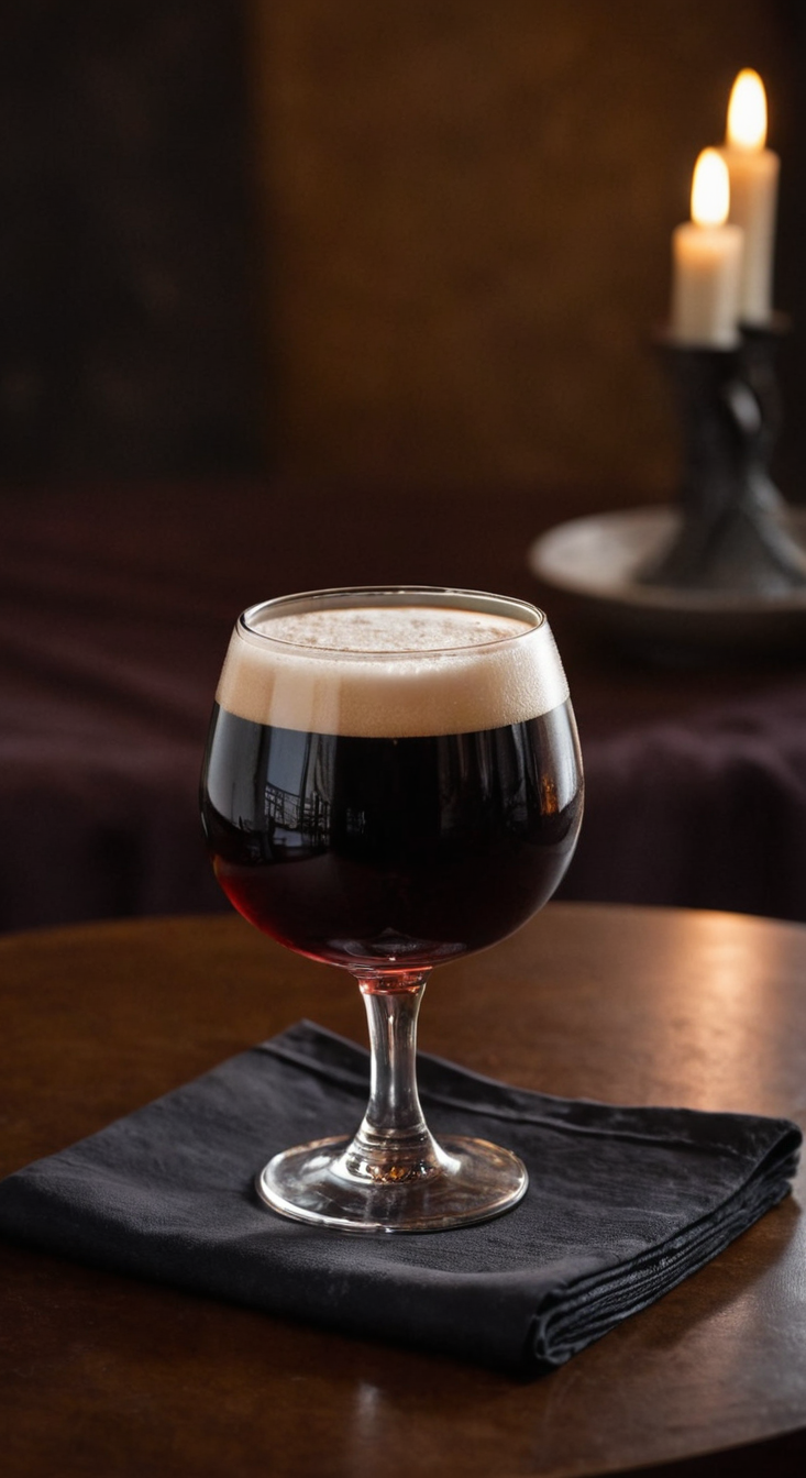 Belgian Quadruple Beer in a Belgian Glass